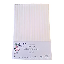 Obrázek pro produkt Saténové povlečení Pruhy bílé 135X200 70X90