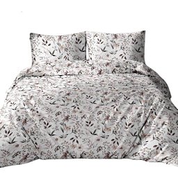 Obrázek pro produkt Bavlněné povlečení Světle hnědé květy 140X200 70X90